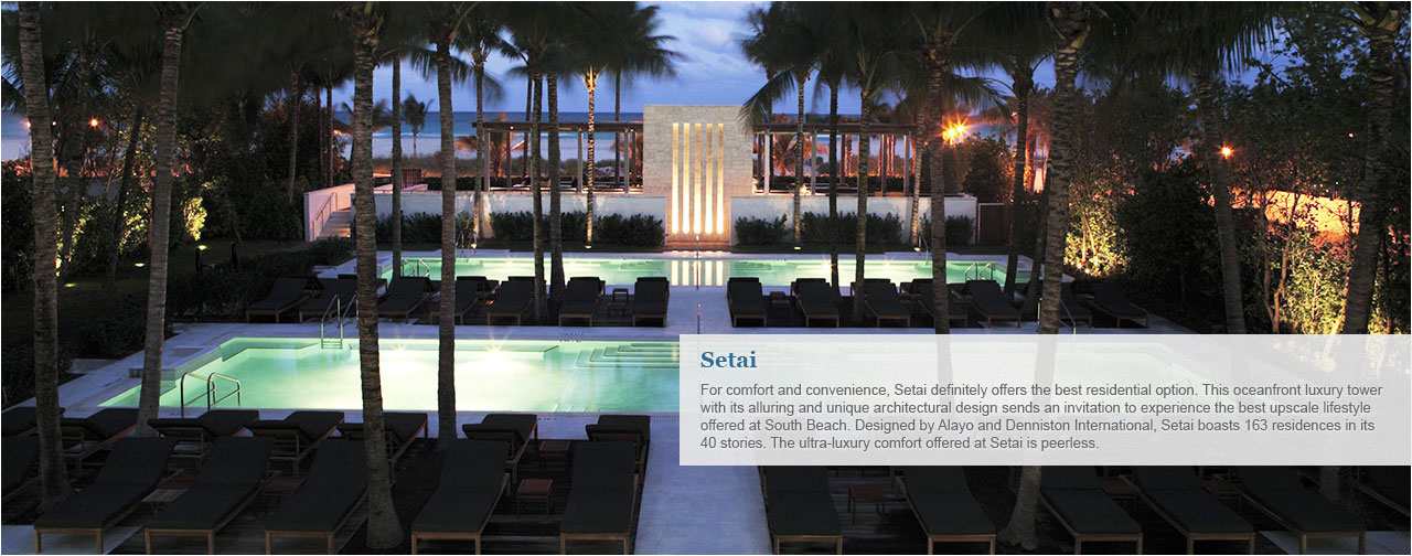 For comfort and convenience, Setai definitely offers the best residential option. This oceanfront luxury tower with its alluring and unique architectural design sends an invitation to experience the best upscale lifestyle offered at South Beach. Designed by Alayo and Denniston International, Setai boasts 163 residences in its 40 stories. The ultra-luxury comfort offered at Setai is peerless. 